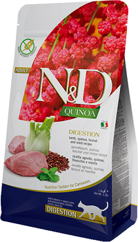 Sucha karma dietetyczna dla kotów Farmina N&D Quinoa Digestion ADULT przy zaburzeniach trawienia z jagnięciną i quinoa 5 kg (8010276036