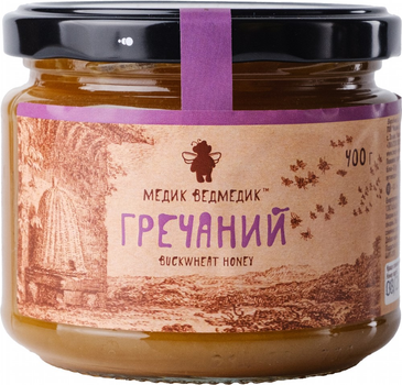 Мед гречишный Медик Ведмедик 400 г (0.4 кг) (4820195680407)