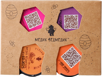 Медовый набор Медик Ведмедик 4 x 50 г (0.2 кг) (4820195680513)