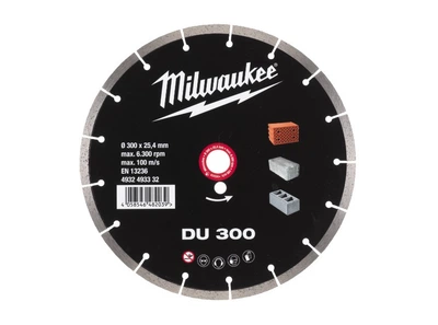 Диск алмазный MILWAUKEE DU 300, діаметр 300мм (цегла, бетон, шлакоблок)