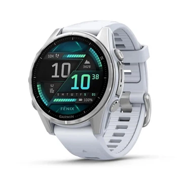 Смарт-годинник GARMIN Fenix 8 43mm AMOLED Silver with Whitestone Silicone Band (010-02903-00)