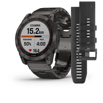 Смарт-часы GARMIN Fenix 7X Sapphire Solar Carbon Grey DLC Titanium with Carbon Grey DLC Vented Titanium Band (010-02541-27)
