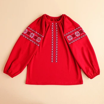 Вишиванка для дівчинки Ladan Сердечки 110 Червоний (VD4-SERCE-RED)