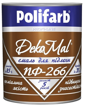 Эмаль Polifarb DekoMal ПФ-266 красно-коричневая, 2,7 кг