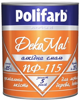 Эмаль Polifarb DekoMal ПФ-115 шоколадно-коричневая, 2,7 кг