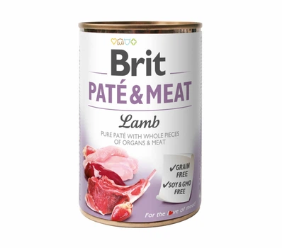 Вологий корм для собак Brit Pate & Meat Lamb 400 г (курка та ягня)