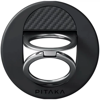 Магнітне кільце-підставка для телефону Pitaka MagEZ Grip 3 Twill 600D Black/Grey