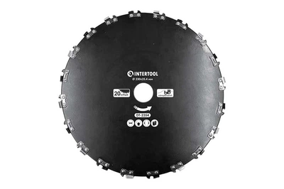 Диск для тримера Intertool 230мм 20Т ланцюговий для мотокоси та газонокосарки ніж для трави та бур'янів (IT-DR_11N)