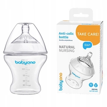 Бутылочка антиколиковая 180 мл "Natural nursing" "Babyono" (1172)