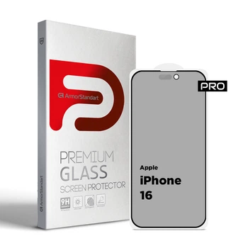 Захисне скло ArmorStandart Pro Anti-spy Matte для Apple iPhone 16 Black (ARM79397)
