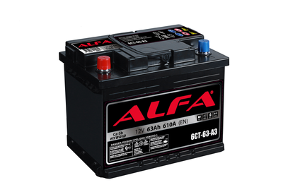 Акумулятор ALFA 63Ah 610A (+ -)