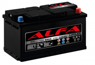 Акумулятор ALFA 100Ah 840A (- +)