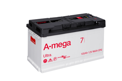 Акумулятор A-mega Ultra 105Ah 960A (- +)