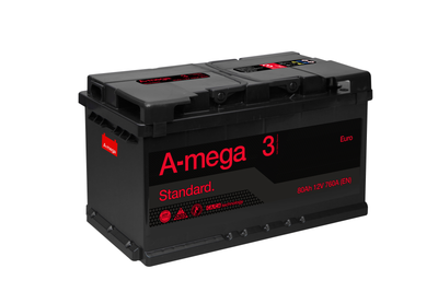 Акумулятор A-mega Standard euro 80Ah 760A (- +)