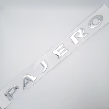 Эмблема надпись Pajero Mitsubishi (хром, глянец) 31,3*2,5 см