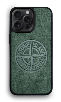 Чехол из премиальной Алькантары для iPhone 13 Pro Stone Island зеленый