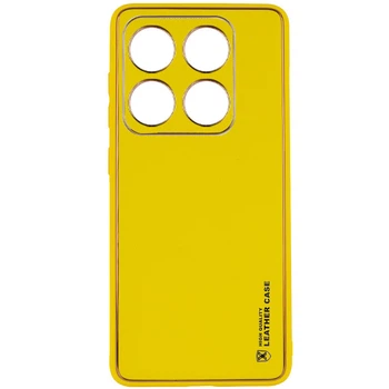 Кожаный чехол Xshield для Xiaomi 14 (Желтый / Yellow) (184700)