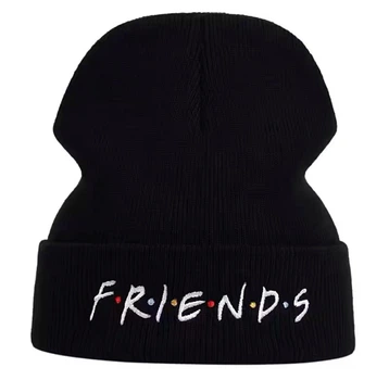Шапка логотип Friends (Друзья) с подворотом Черный, Унисекс WUKE One size
