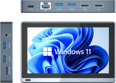 Мини ПК HEIGAOLAPC GAOLA1 Pro / Intel Celeron J4125 / RAM 8GB / eMMC 128GB / Intel UHD Graphics 600 / 2 x HDMI / LAN / Wi-Fi 6 / Bluetooth 5.2 / Windows 11 / Black
