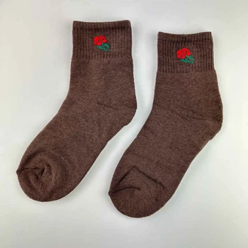 Теплі шкарпетки жіночі класичні однотонні Квітка GM Textile Високі 36-41 Коричневий