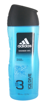 Perfumowany żel pod prysznic dla mężczyzn Adidas Ice Dive 3-w-1 400 ml (3607340717635)