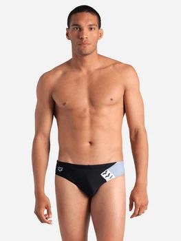 Плавки пляжні чоловічі Arena Stripe Swim Briefs 007929-550 100 Чорні (3468337395133)