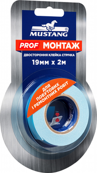 Двухсторонняя лента Mustang Prof монтаж 19 мм x 2 м (1PM192)