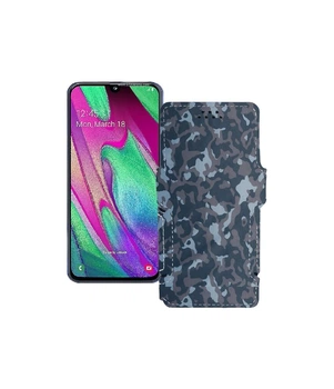 Чохол-книжка з екошкіри для телефону Samsung Galaxy A40 (A405) Хакі-синій