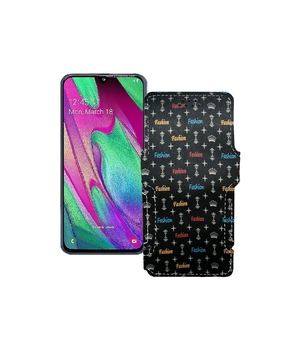 Чохол-книжка з екошкіри для телефону Samsung Galaxy A40 (A405) Фешн чорний