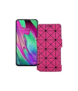 Чохол-книжка з екошкіри для телефону Samsung Galaxy A40 (A405) Розовий ромб