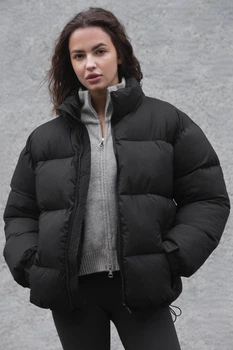 Жіноча Пухова Куртка Стьобана Пуховик Без Капюшона Without Nest L/XL Black 455722504