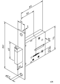 Замок врезной abloy 428