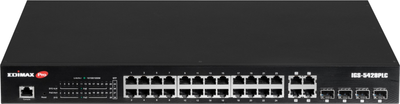 Switch Edimax Industrial Surveillance VLAN 28-Port Gigabit PoE+ Black (IGS-5428PLC)