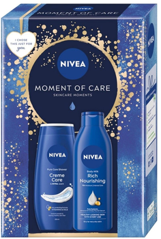 Zestaw kosmetyków do pielęgnacji ciała Nivea Moment of Care Żel pod prysznic 250 ml + Mleczko do ciała 250 ml (9005800382357)