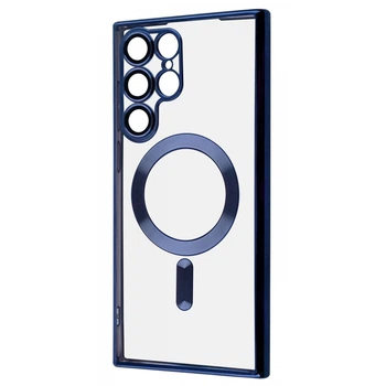 Чехол силиконовый VVave Luxury Metallic Color Ductic Case with MagSafe Magnetic Ring для Samsung Galaxy S22 Ultra midnight blue