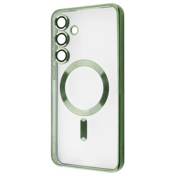 Чехол силиконовый VVave Luxury Metallic Color Ductic Case with MagSafe Magnetic Ring для Samsung Galaxy S24 FE dark green