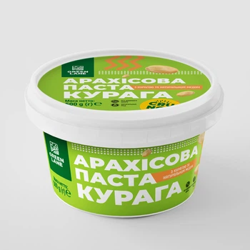 Арахісова паста кранч з курагою та медом 500 г., натуральна, без доданого цукру КУРАГА CRUNCH