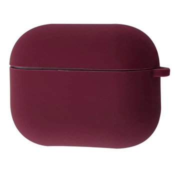 Чехол силиконовый с микрофиброй Silicone Case для Apple AirPods 3 bordo