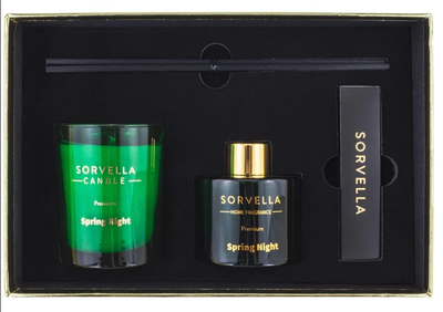 Подарунковий набір Sorvella Perfume Spring Night Ароматичний дифузор 120 мл + Ароматична свічка 170 г + Сірники (5905489910725)