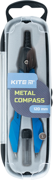 Циркуль металевий Kite Techno + грифель у футлярі 120 мм синій (K24-414-02)