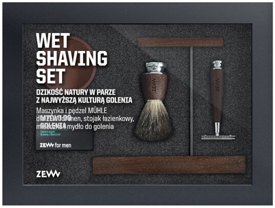 Zestaw do golenia Zew For Men Wet Maszynka do golenia + Pędzel do golenia + Miseczka + Mydło do golenia 85 ml (5906874538258)