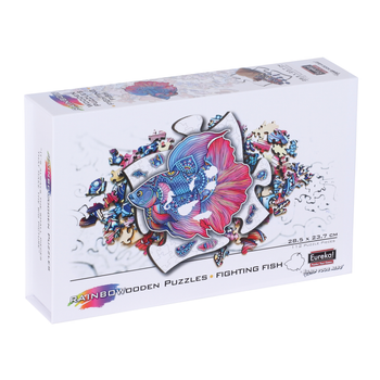 Puzzle drewniane G3 Fighting Fish 28.5 x 23.7 cm 112 elementów (5425004736185)