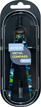Циркуль металевий Kite Pattern + грифель у футлярі 165 мм Смайл (K24-415-2)