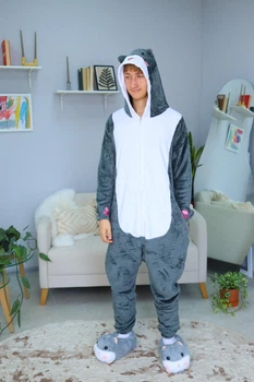 Пижама Детская Кигуруми Слип Для Мальчика My Kigu Костюм Милый Хомячек Аниме Хомяк Серый 145 - 155 см. (B1120/2)
