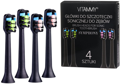 Головки для звукової зубної щітки VITAMMY Symphony, 4 шт чорні