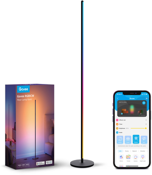 Торшер умный Govee H6076 1000Lm RGBICW Wi-Fi/Bluetooth Черный (H6076312)