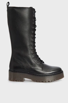 Жіночі чорні шкіряні чоботи TOKI Guess 36 FL7TOKLEA11
