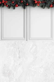 Новогодний виниловый фотофон 140x210см, Frontlit 450 г/м2, стена + пол №57529