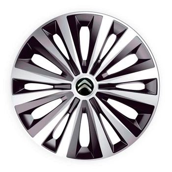 Автомобильные колпаки J-Tec Multi Silver-Black R16 4 шт (с логотипом Citroen)