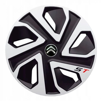 Автомобильные колпаки J-tec ST Silver&Black R16 с логотипом Citroen (4 шт.)